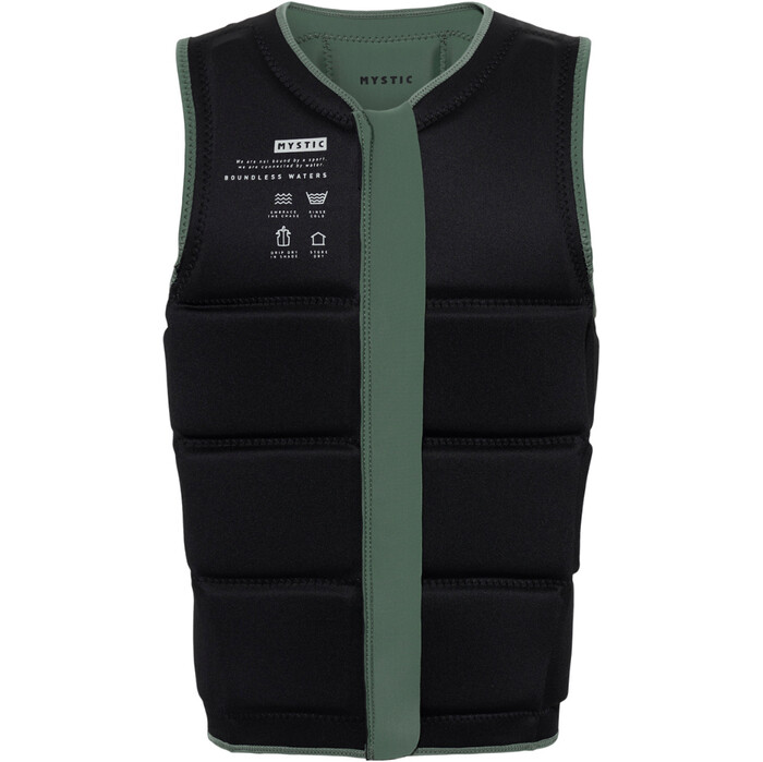 2024 Mystic Mens Star Front Zip Wake Impact Vest 35005.240245 - Dark Olive